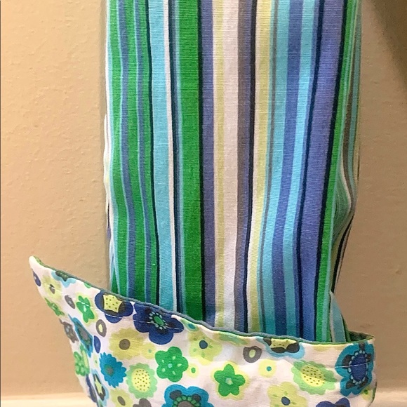 Jane Blue Striped Blouse with Floral Accents - Picture 7 of 7